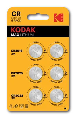 Pack mixto de pilas de litio Kodak MAX CR2016, CR2025 y CR2032