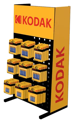 Expositor metálico Kodak de 9 ganchos