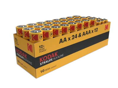 Pack mixto Kodak XTRALIFE 24 AA + 12 AAA