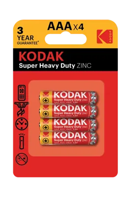 Pilas de zinc Kodak Super Heavy Duty AAA (R03)