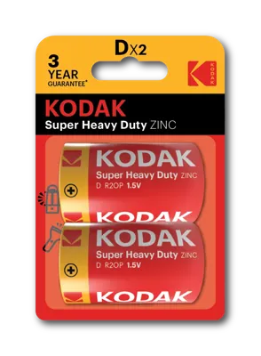 Pilas de zinc Kodak Super Heavy Duty D (R20)